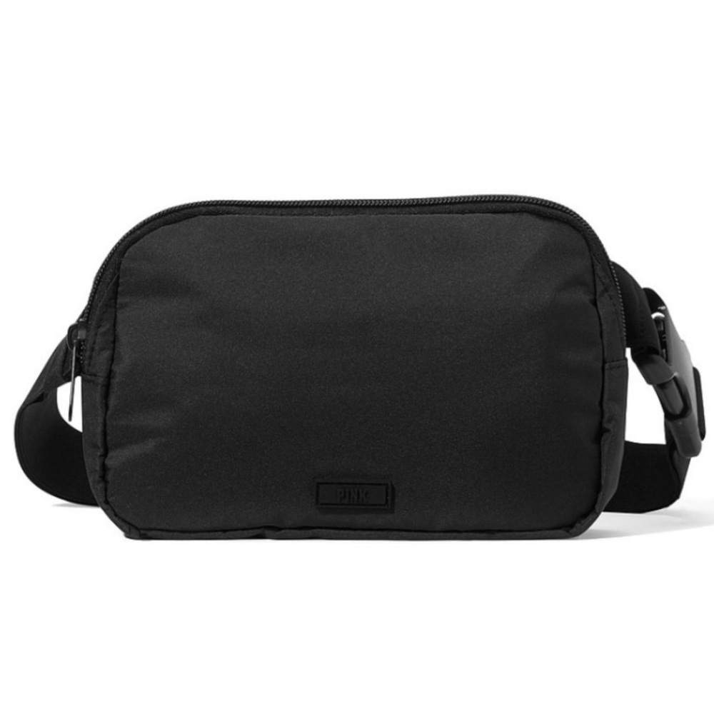 PINK Adjustable Black Belt Bag